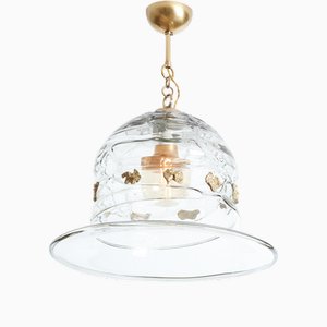 Murano Glass and Bronze Ceiling Light from Barovier & Toso, 1940s