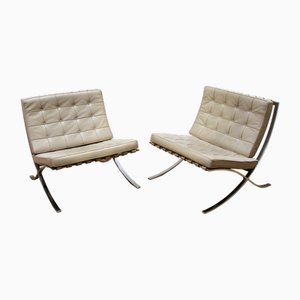 Butacas Barcelona de Ludwig Mies Van Der Rohe para Knoll Inc. / Knoll International. Juego de 2