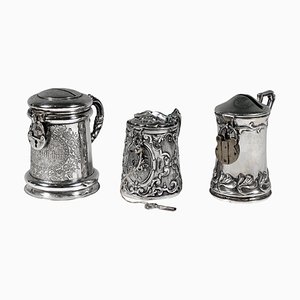 Tirelires Antiques en Argent, Autriche-Hongrie et Allemagne, 19ème Siècle, Set de 3