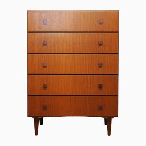 Teak Chest of 5 Drawers attributed to Meredew, 1960s
