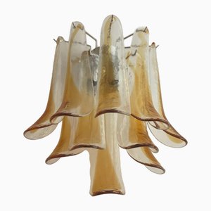 Murano Wall Lamps in Amber from Mazzega, Set of 2