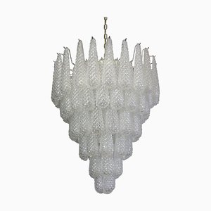Lámpara de araña grande de cristal de Murano