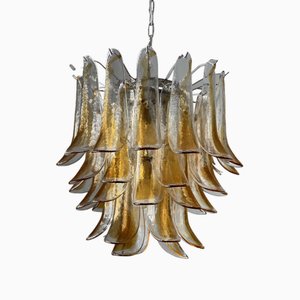 Lámpara de araña de Murano bronceada al estilo de Mazzega