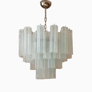 Lampadario Tubolare in Vetro di Murano Menta