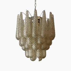 Drop Chandelier in Amber Murano Glass