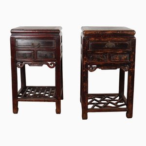 Chinese Bedside Tables, 1890s, Set of 2