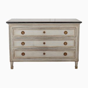 French Painted Commode with Marble Top