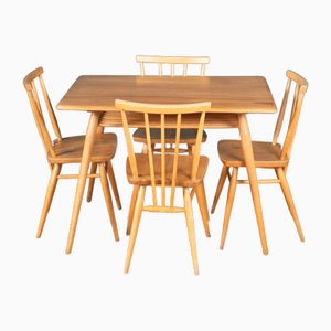 Blonde Model 395 Breakfast Table & Ercol Kitchen Chairs by Lucian Ercolan for Ercoli, Set of 5