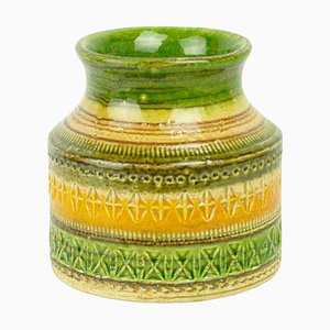 Jarrón italiano Mid-Century de cerámica verde de Cer Paoli atribuido a A. Londi, años 60