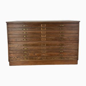 George Vi Plan Chest with Brass Handles, 1930s