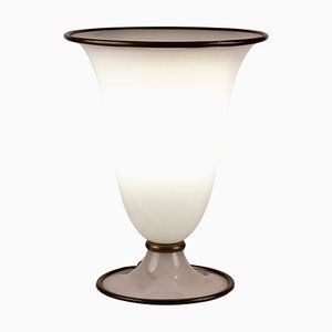 Lámpara de mesa modelo Primavera de cristal de Murano opalino atribuida a Barovier & Toso, años 80