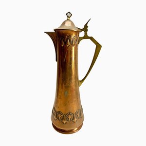 Art Nouveau Pitcher in Brass and Copper with Handle from WMF, 1917