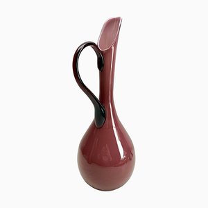 Handgefertigter italienischer Empoli Krug aus Murano-Kunstglas mit Griff, 1955