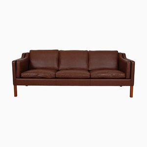 2213 3-Sitzer Sofa mit Bezug aus Mokka Bizon Leder