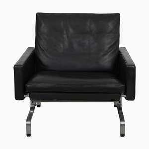 PK-31/1 Lounge Chair in Black Leather by Poul Kjærholm, 1980s