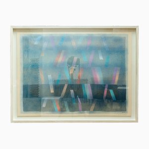 Bernard Myers, In the Harbour, Oil Pastel, Framed