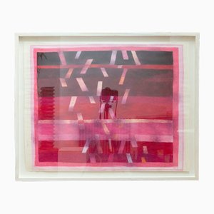 Bernard Myers, composición expresionista abstracta, pastel al óleo, enmarcado