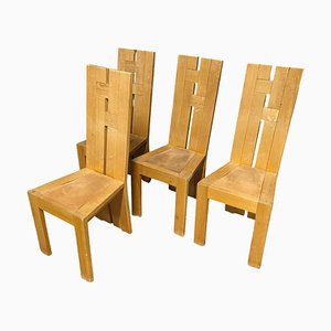 Dining Chairs in Elm from Maison Regain, Set of 4