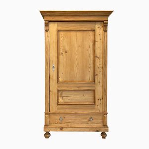 Biedermeier Farmhouse Cabinet or Wardrobe in Natural Wood