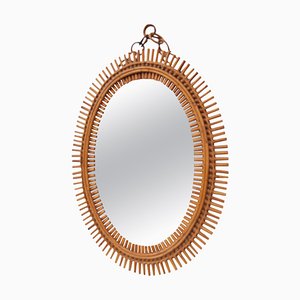Oval Bamboo Mirror, 1960s