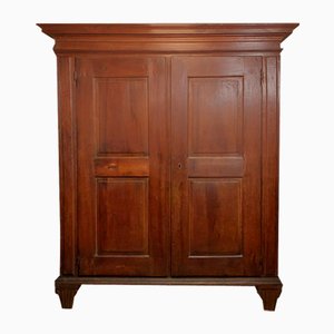 Large Lombard Wardrobe with Two Doors in Walnut, Italy, Late 18th Century