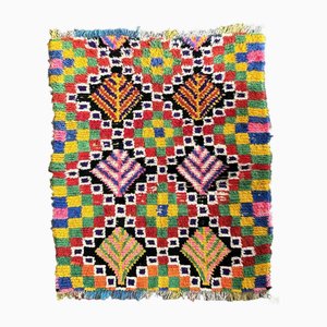 Tappeto Boucherouite berbero multicolore, Marocco, anni '80