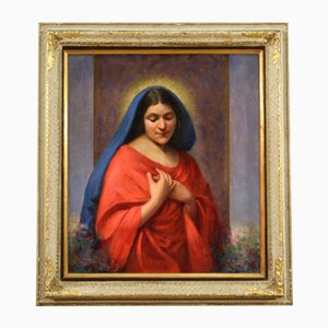 Artista italiano, La Madonna, 1929, óleo sobre lienzo, enmarcado