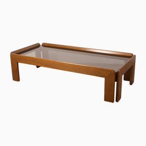 Mesa de madera y vidrio de Tobia & Afra Scarpa, años 70