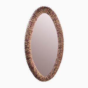 Miroir Ovale Améthyste en Or Rose par Fratelli Tosi