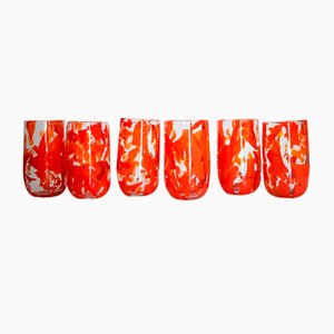 Coral Cocktail Glasses by Mariana Iskra, Set of 6