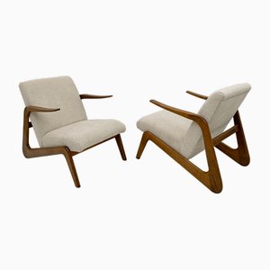 Set of Mid-Century Modern Italian Bouclè Lounge Chairs, 1970s