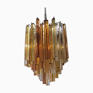 Lámpara de techo italiana Mid-Century de cristal en ámbar