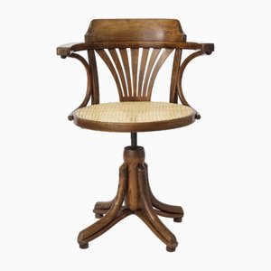 Bentwood Swivel Chair with Viennese Braiding from Thonet