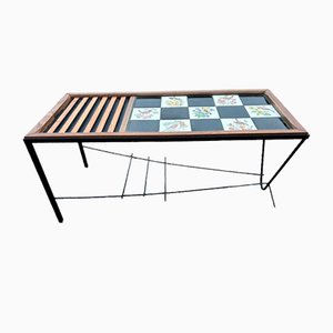 Table Basse avec Plateau en Céramique, 1950s