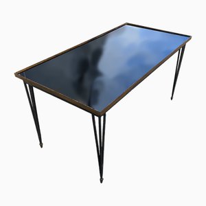 Opaline Table with Wrought Iron Base