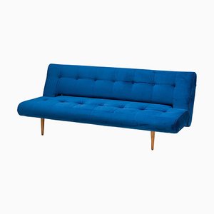Hinge Blue Velvet Sofa Bed from Heals