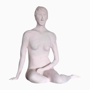 Large Plaster Sculpture of Seated Female Nude