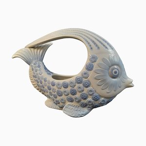 Centrotavola vintage a forma di pesce in ceramica di Lladró, Spagna