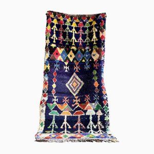 Moroccan Traditional Multicolors Boucherouite Berber Rug, 1980s