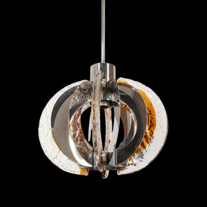 Lámpara colgante vintage de cristal de Murano de Carlo Nason para Mazzega