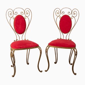 Rote Eisen-Rote Stühle von Pier Luigi Colli, 1950er, 2er Set