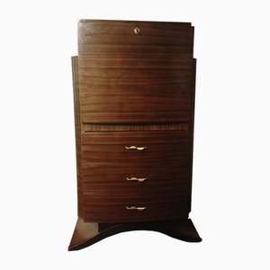 Secretaire vintage in legno e ottone