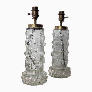 Stilarmatur Table Lamps in Clear Glass, 1960s, Set of 2