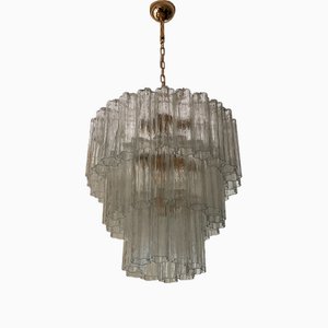 Large Murano Chandelier with Golden Base