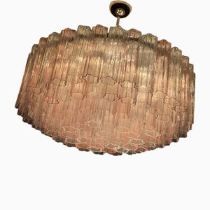 Lampadario vintage tubolare in vetro di Murano