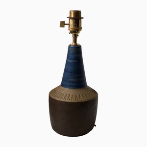 Danish Modern Blue and Brown Ceramic Table Lamp from Søholm, 1970s