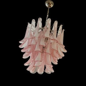 Pink Murano Glass Chandelier in the style of Mazzega