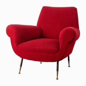 Fauteuil Vintage Rouge par Gigi Radice pour Minotti, 1950s