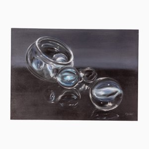 Gabriella Giardi, Pandora (Biglie Series), Öl auf Leinwand, 2022
