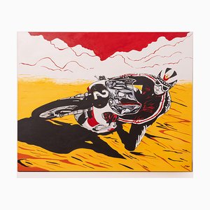 Gabriella Giardi, Moto Yamaha Phil Read, Olio su tela, 2018